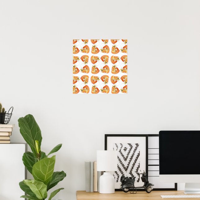 Poster padrão de camarão abstrato (Escritório em casa)