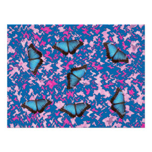 Póster Padrão de Camuflagem de Borboleta Escritório Paz D