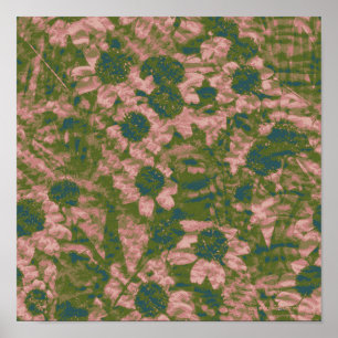 Poster Padrão de camuflagem de flores
