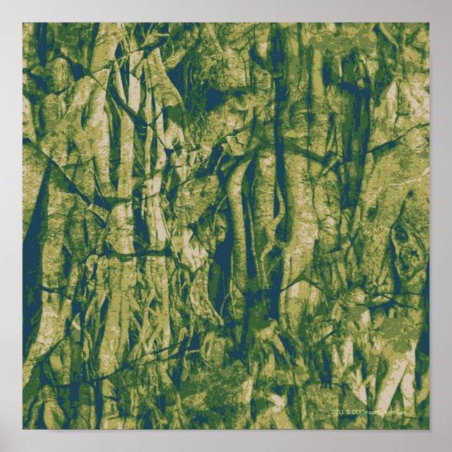 Poster Padrão de camuflagem do latido de árvore (Frente)