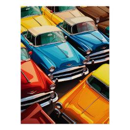 Póster Padrão de Carros Clássicos
