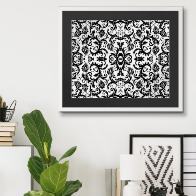 Póster Padrão de Casamento Damask Swirl 2 (Criador carregado)