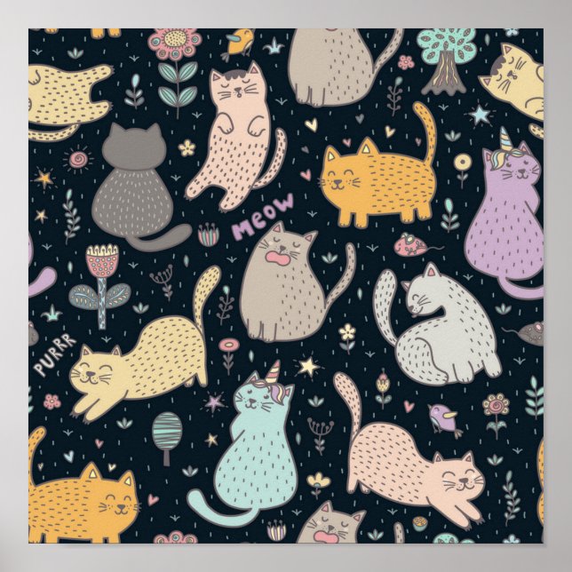 Poster Padrão de Cat (Frente)