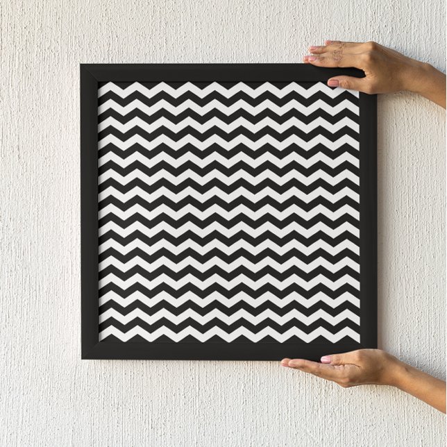 Poster Padrão de Chevron Branco e Preto (Criador carregado)