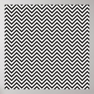 Póster Padrão de Chevron Preto
