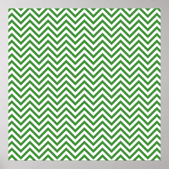 Poster Padrão de Chevron Verde (Frente)