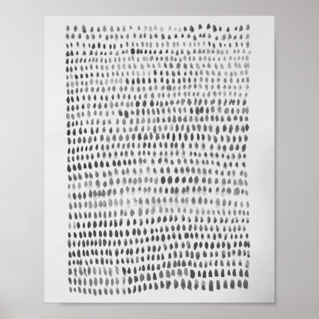 Poster Padrão de Cinza de Vidro do Mar de abstrato (Frente)