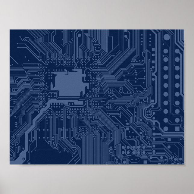 Póster Padrão de Circuito da Placa-Mãe Blue Geek (Frente)