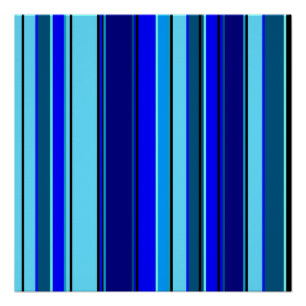 Póster Padrão de código de barras azul geométrico