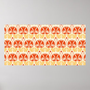 Poster padrão de cogumelos no estilo moderno