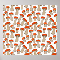 Padrão de Cogumelos Vermelho-Laranja-Aspen