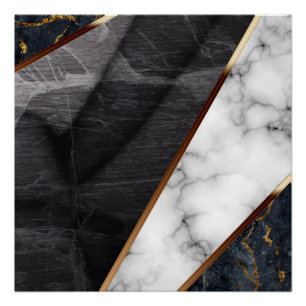 Póster Padrão de Colagem de Marble Elegante