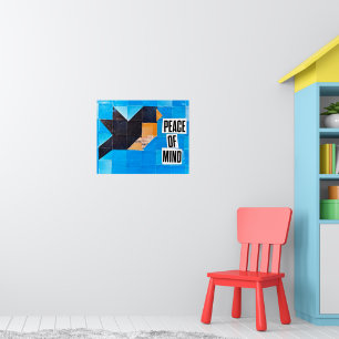 Poster Padrão de Colcha de Pássaros Céu Azul Paz de Espír