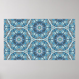 Poster Padrão de colcha de retalhos. Decora desenhada à