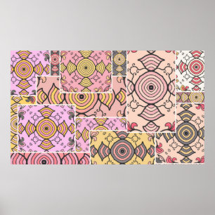 Poster Padrão de colcha de retalhos. Vintage decoration