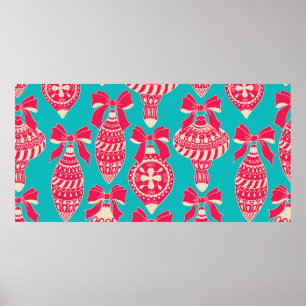 Poster Padrão de colheita de Natal. Padrão sem costura co