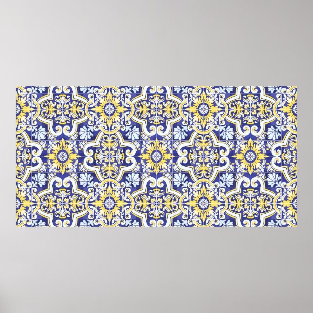 Poster Padrão de colheita sem costura com um efeito atrit (Frente)