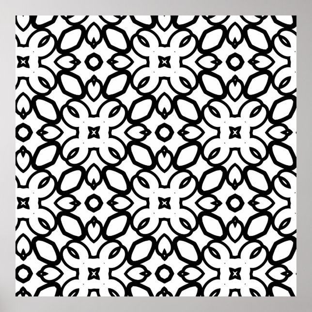 Poster Padrão de colheita sem costura em ornamentação geo (Frente)