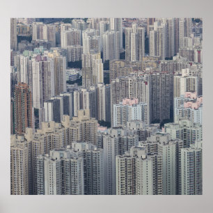 Poster Padrão de Construção do Apartamento de Hong Kong