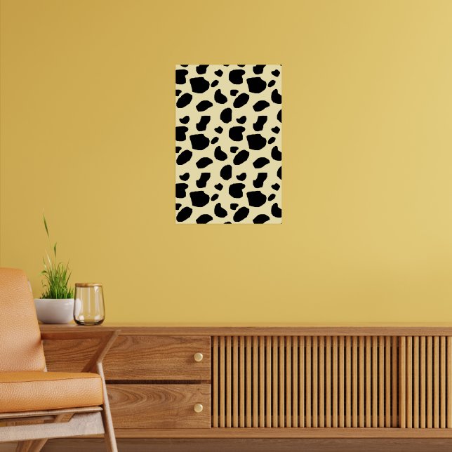 Poster Padrão de cor da pele de animal vaca Design  (Sala de Estar 2)