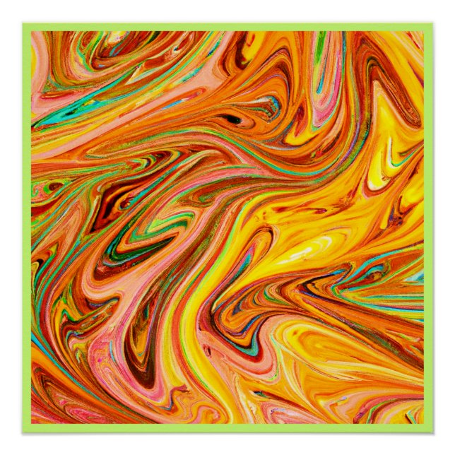 Póster Padrão de cor de Abstrato vibrante (Frente)