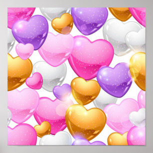 Poster Padrão de coração