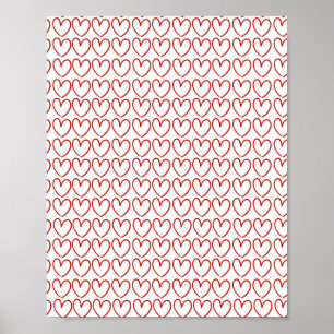 Poster Padrão de coração de amor