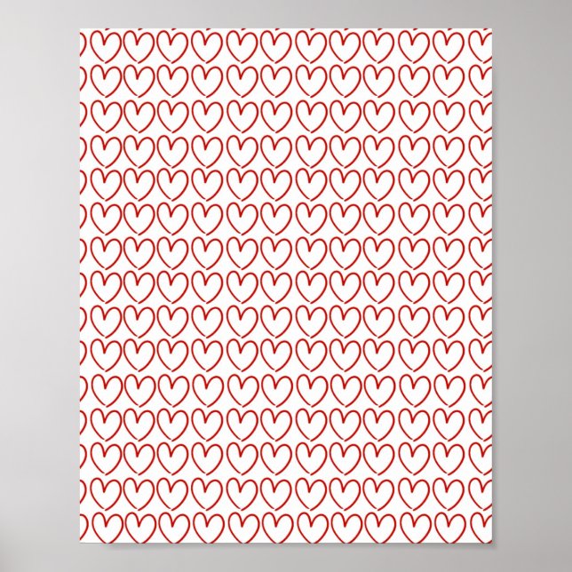 Poster Padrão de coração de amor (Frente)