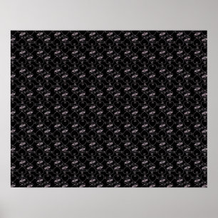 Poster Padrão de Corações e Chaves Rosa Modernos Elega