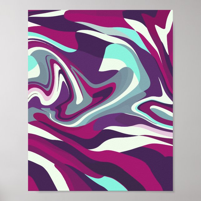 Poster Padrão de Cores de Fluxo de abstrato (Frente)