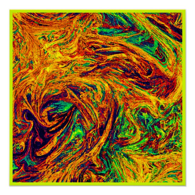 Póster Padrão de Cores Vibrante Expressivo (Frente)