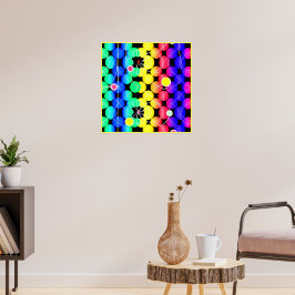 Poster Padrão de Cores Vibrantes