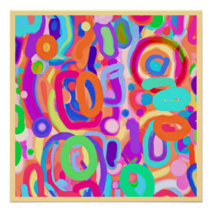 Póster Padrão de cores vívidas brilhantes brilhantes