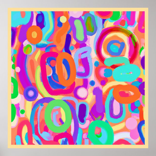 Poster Padrão de cores vívidas brilhantes brilhantes (Frente)
