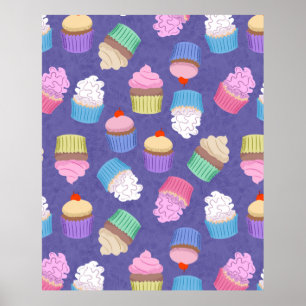 Poster padrão de cupcakes