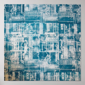 Póster Padrão de Derby Azul