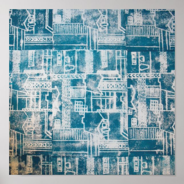 Póster Padrão de Derby Azul (Frente)