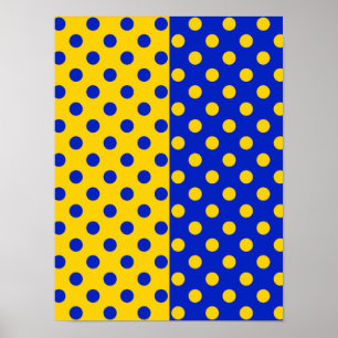 Poster Padrão de design de bolinhas amarelas e azuis meio