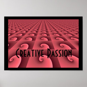 Póster Padrão de Design Rosa Profunda - Paixão Criativa