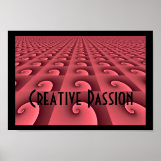 Póster Padrão de Design Rosa Profunda - Paixão Criativa