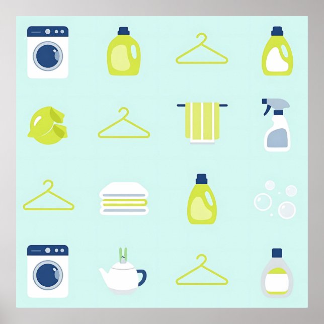 Poster Padrão de Dia de Roupa Limpa (Frente)