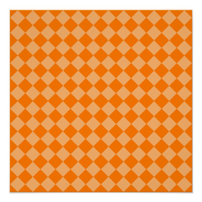 Póster Padrão de Diamante de Combinação Laranja STaylor (Frente)