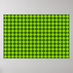 Póster Padrão de Diamante em Combinação Verde por STaylor