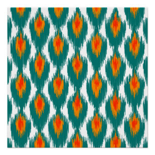 Póster Padrão de Diamante Ikat Tribal de Abstrato de Lara