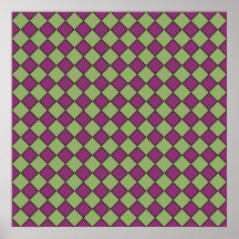 Padrão de Diamante Xadrez Verde Roxo