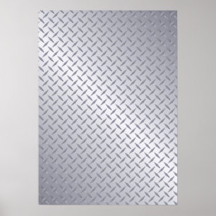 Poster Padrão de Diamantes de Aço Brilhante