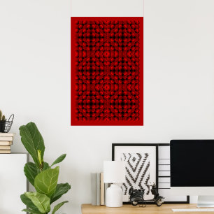 Poster Padrão de Esferas Geométricas Ilusão Óptica 3D Ver