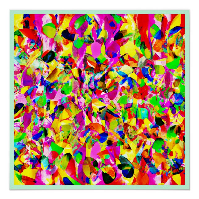 Póster Padrão de Espectro Abstrato Colorido (Frente)