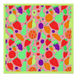 Póster Padrão de Espectro Colorido e Frutífero