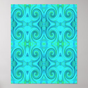 Poster Padrão de espiral de Arte Líquida de Abstrato Az
